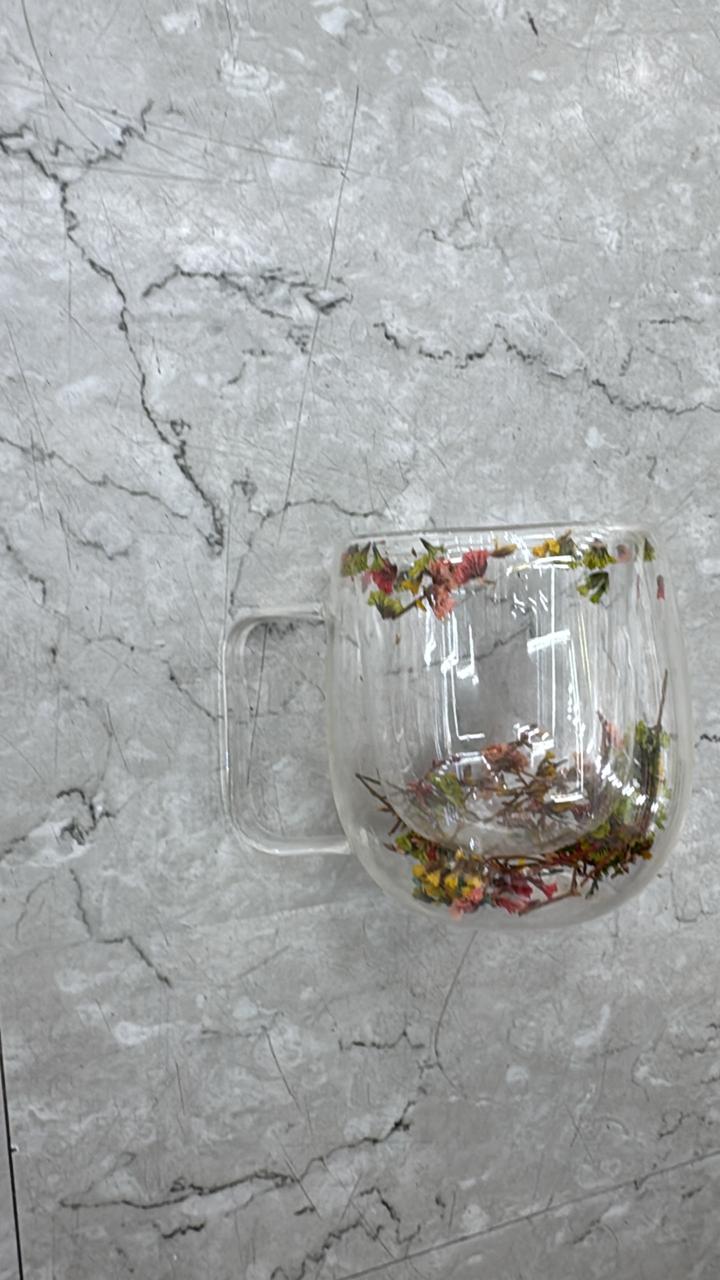 Floral double wall cup