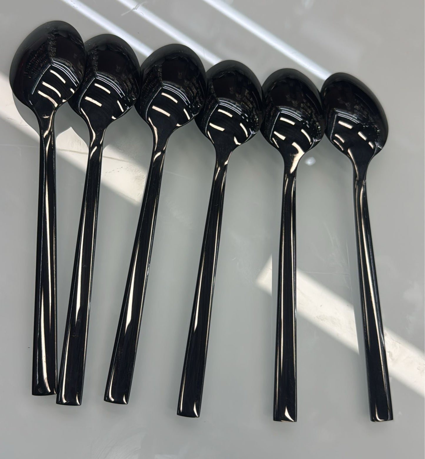 Extremely high-quality Chrome black 6pcs spoon set