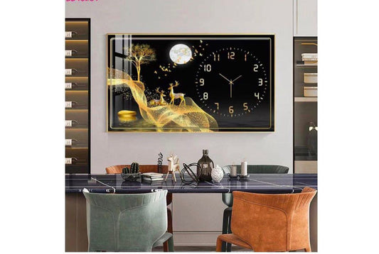 🦌Luxury Art Wall Clock – Modern LED Decor