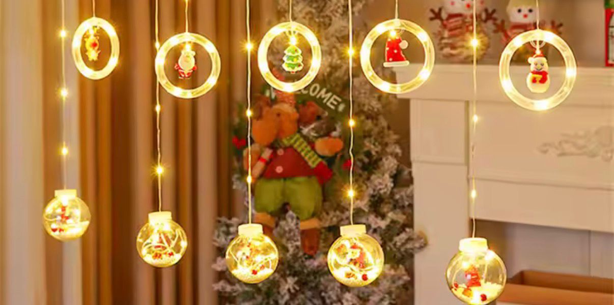 3mtr double layer hanging santa Christmas lights design