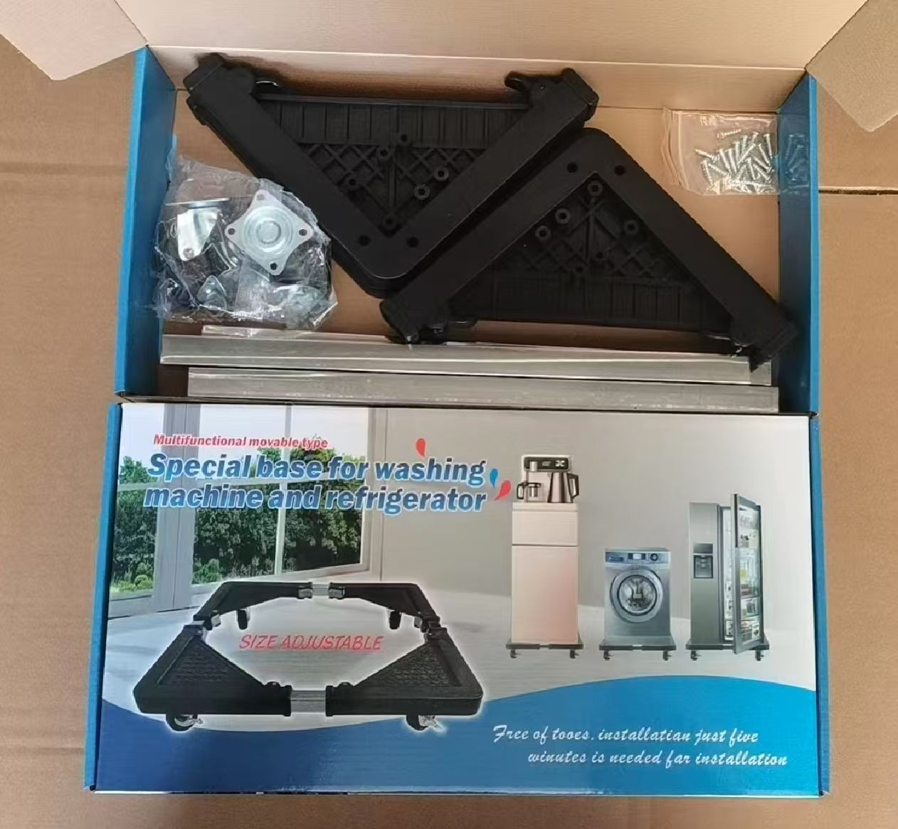 Adjustable Movable Base Stand for Washing Machine & Refrigerator