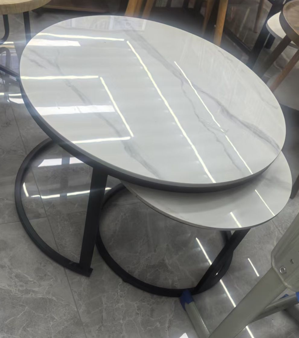 Two in one table set with marble table top.