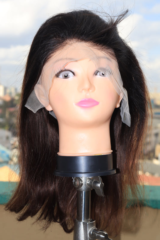 16 inch human hair. available in black and the color on the photo