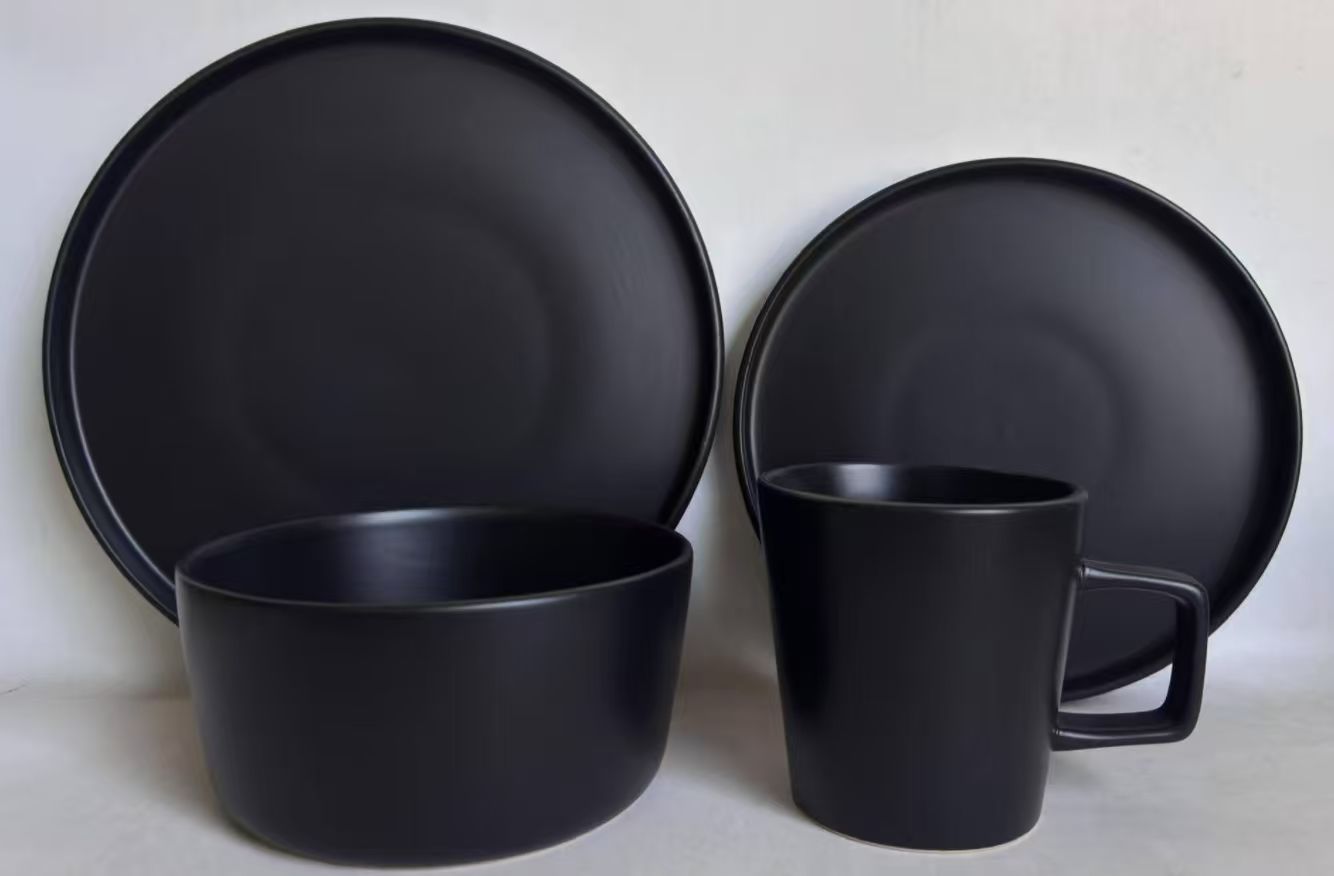 16 pcs dinner set Black