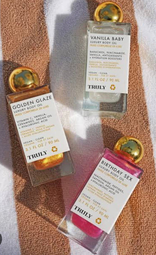 Set of 3 luxury body oils with shimmer