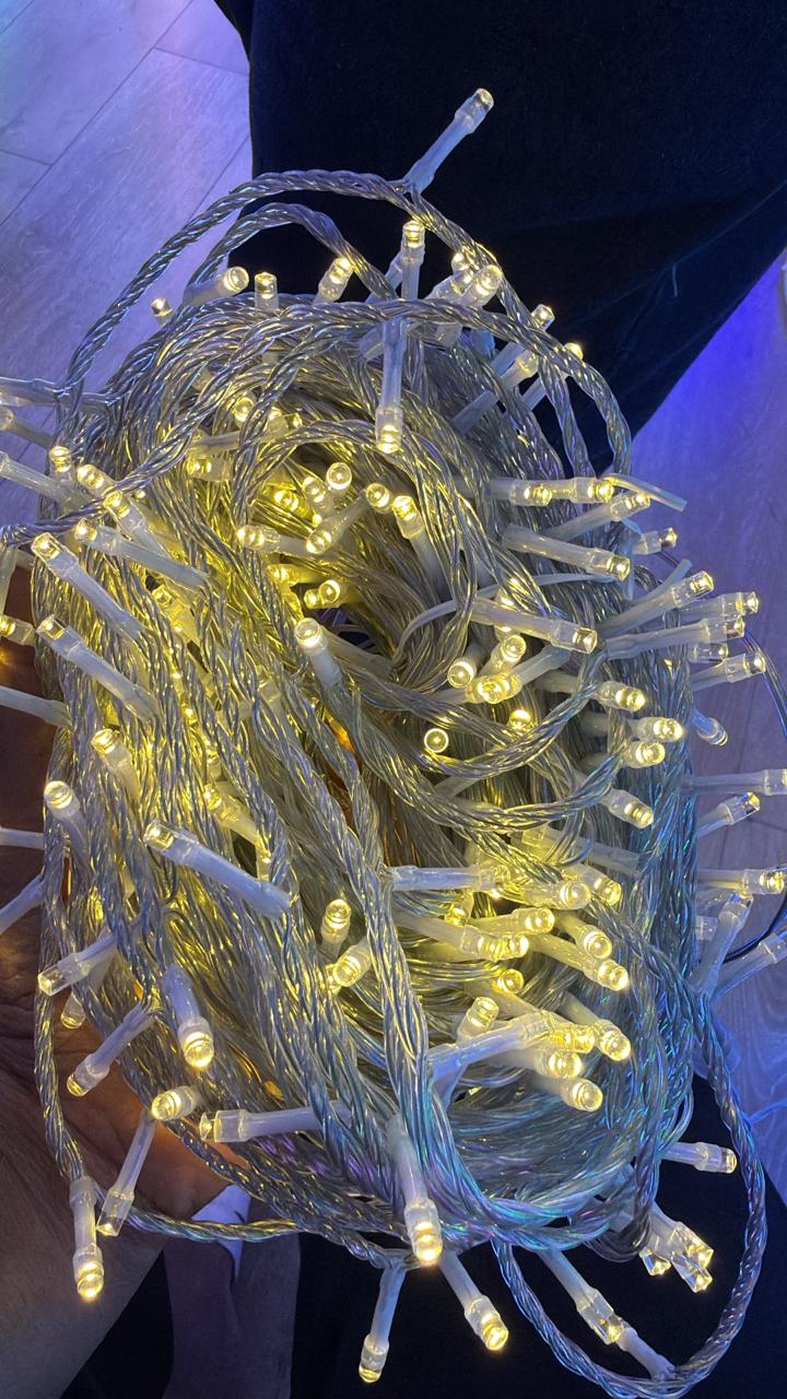Warm Yellow 10m Christmas Lights with Extender – Festive Glow for Every Space