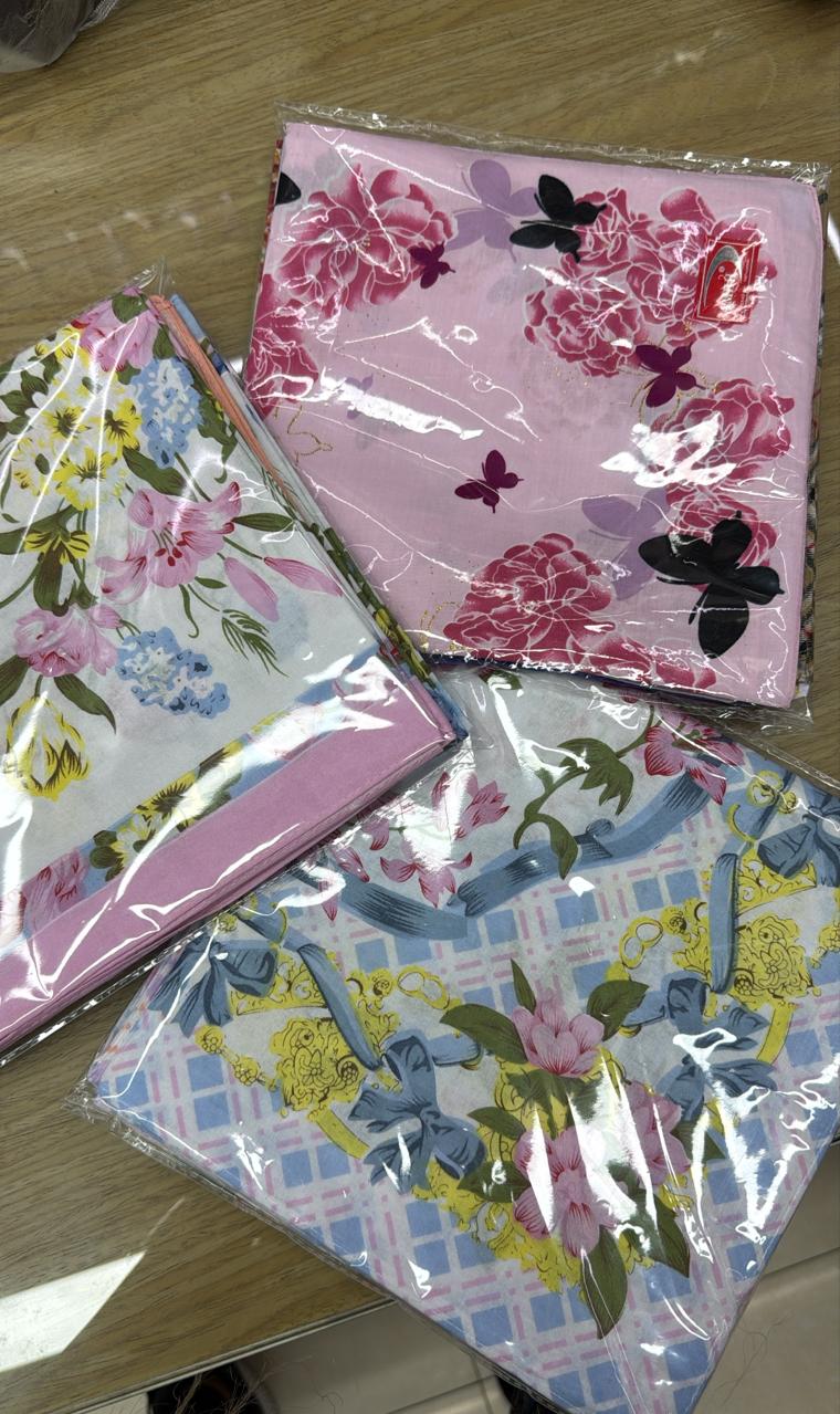 12 pcs with beautiful prints handkerchief