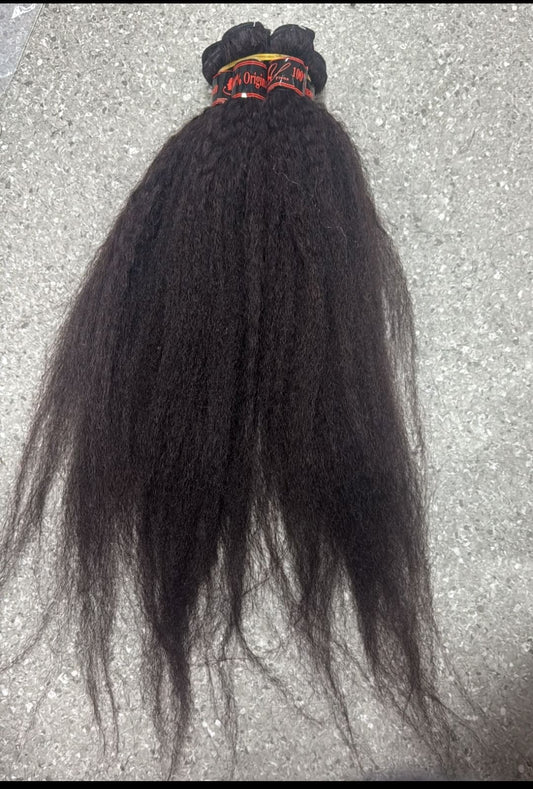 24 inch kinky natural look human hair bundles