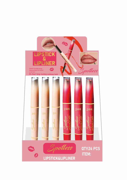 2-in-1 Lipstick and Lipliner Set – 4-Piece Collection. Lasts up to 24 hours