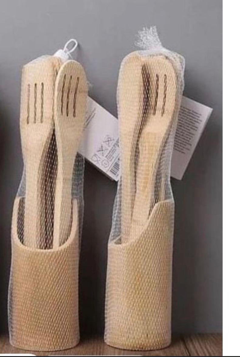 2 sets of bamboo Mwiko with stands