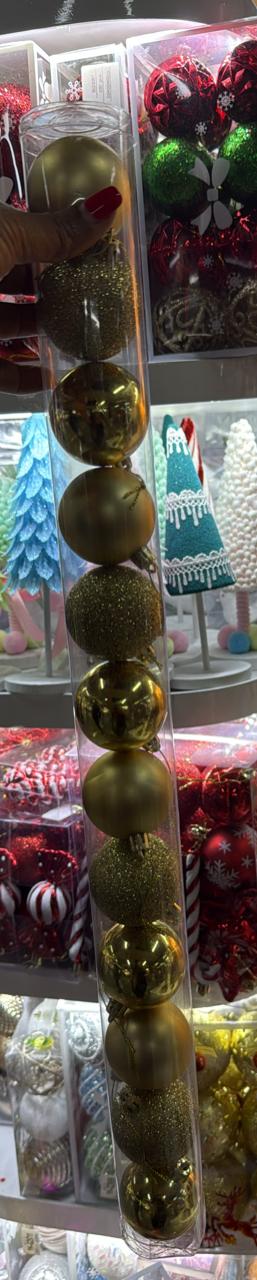 12-Piece Gold Christmas Ornament Set – Luxe Shine & Texture