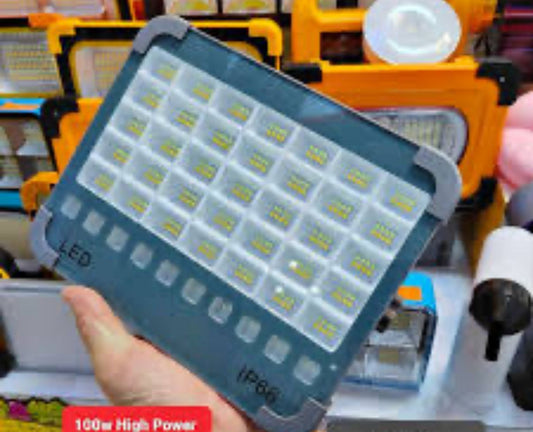 100 watts lasts 3hrs solar and power charged flood lights