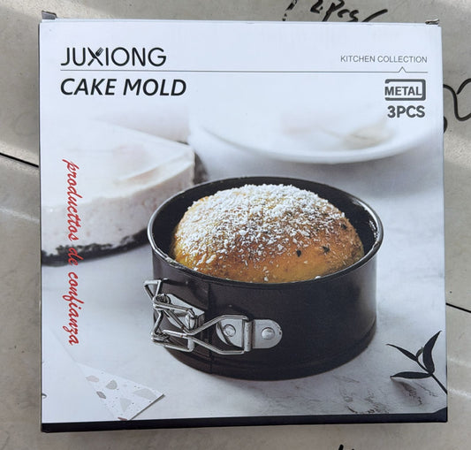 3 pcs inside metallic Cake moulds