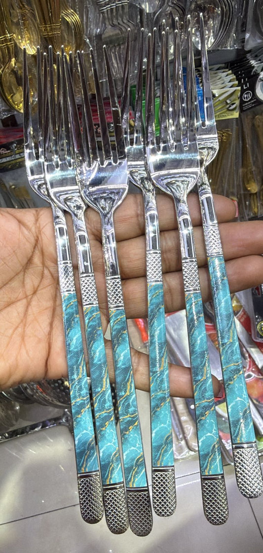6 pcs mixed color fork set