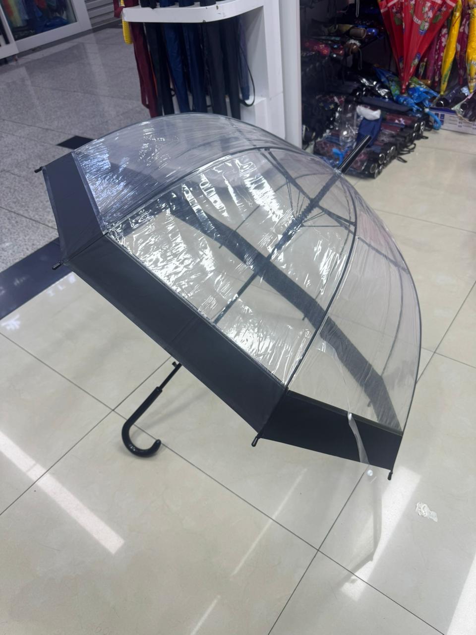 Black edged transparent high-quality and durable umbrella