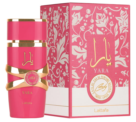 Yara candy. Indulge in the playful and captivating allure of Yara Candy, a delightful fragrance from Lattafa Perfumes