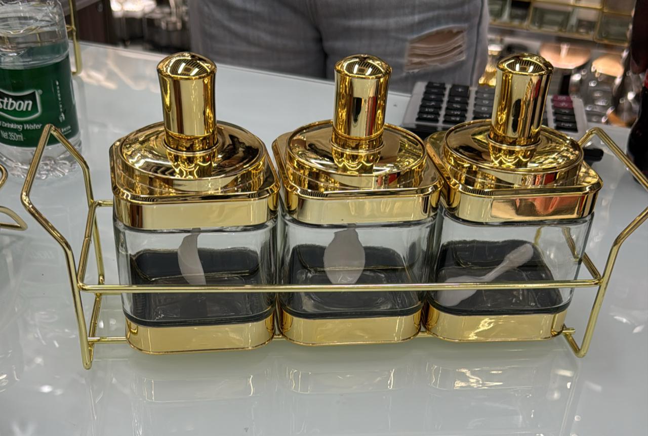 3 pcs sugar dish set with Stand