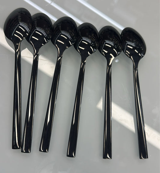 Extremely high-quality Chrome black 6pcs spoon set