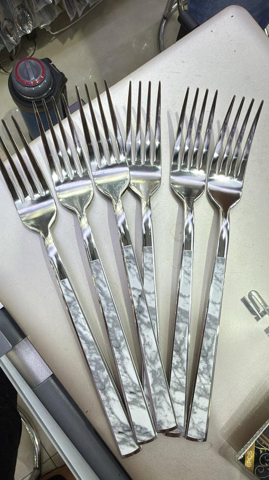 Classy marble like handle forks
