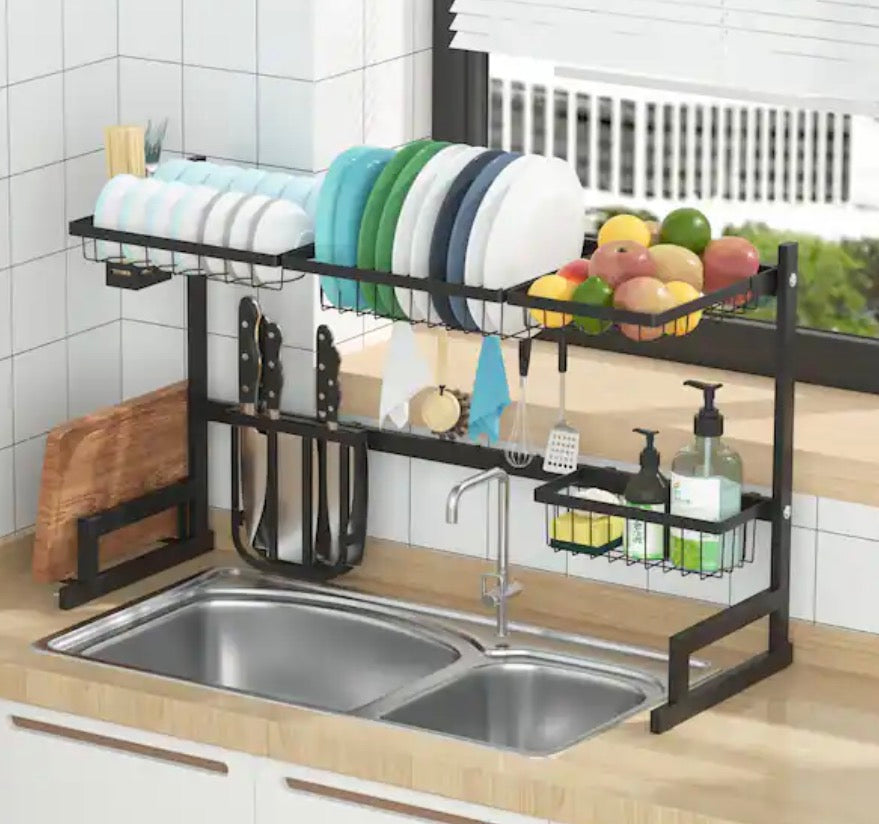 85cm double sink dish rack