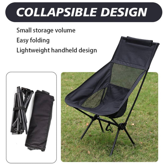 High back camping chair