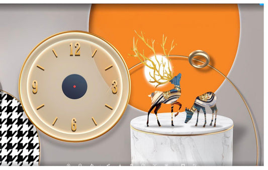 🦌Luxury Art Wall Clock – Modern LED Decor
