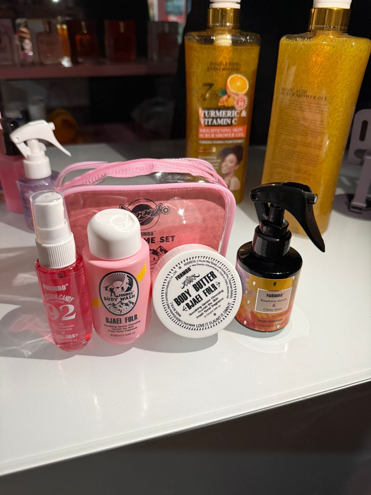 Travelers mini pack set of 4, body mist, body butter, lotion and hair mist