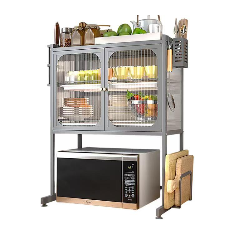 Lockable over the microwave rack/cabinet