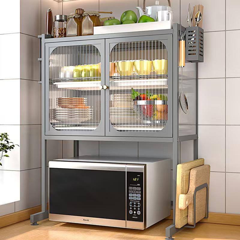 Lockable over the microwave rack/cabinet