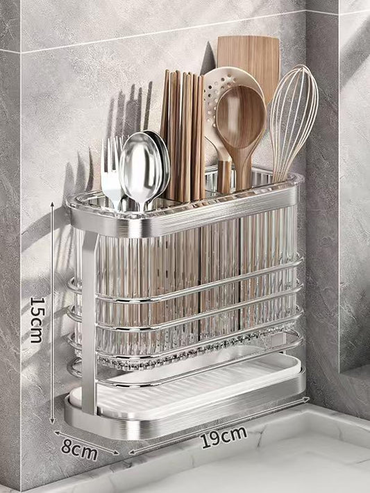 Acrylic and stainless shell spoon stand