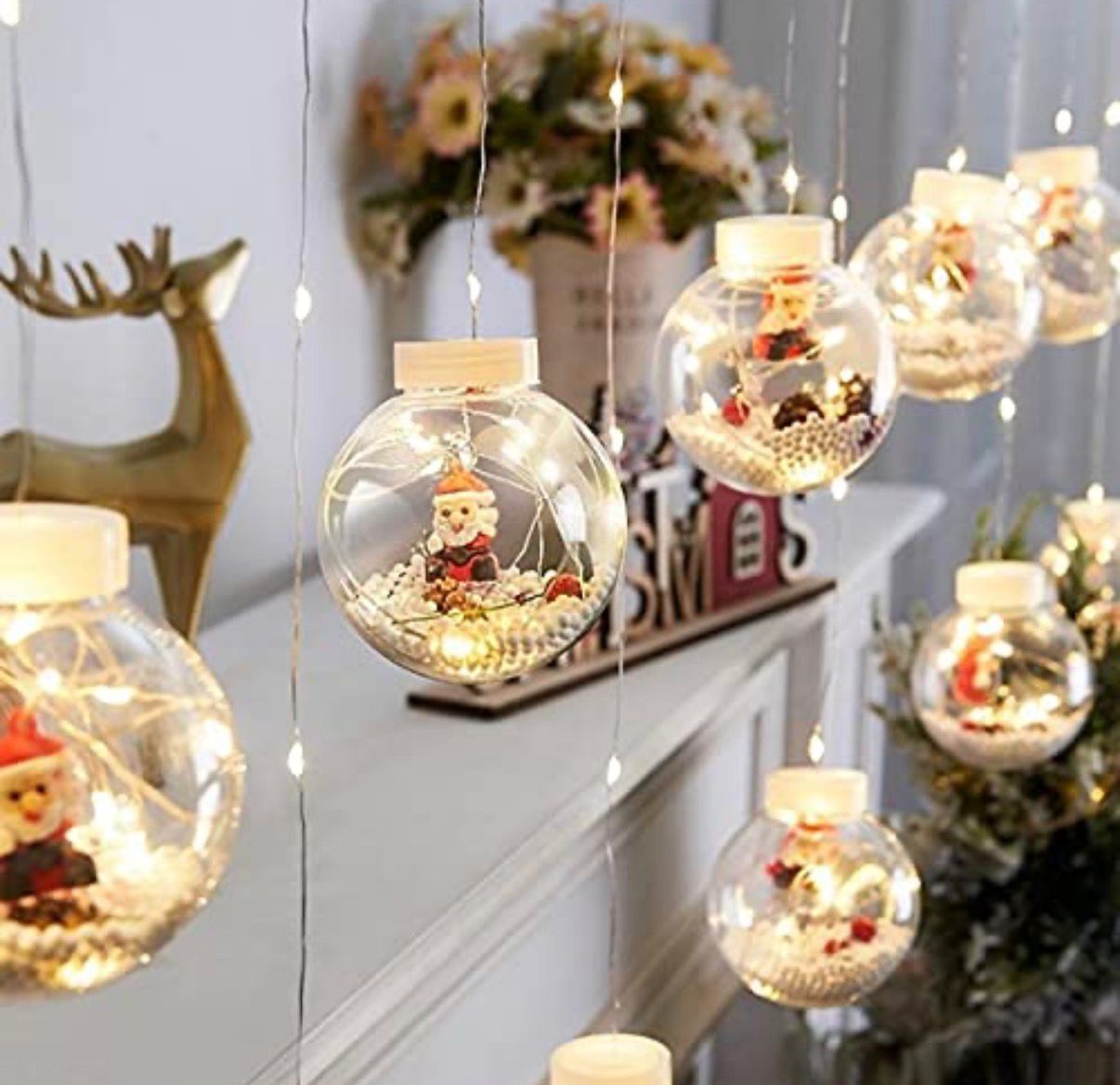 3mtr double layer hanging santa Christmas lights design