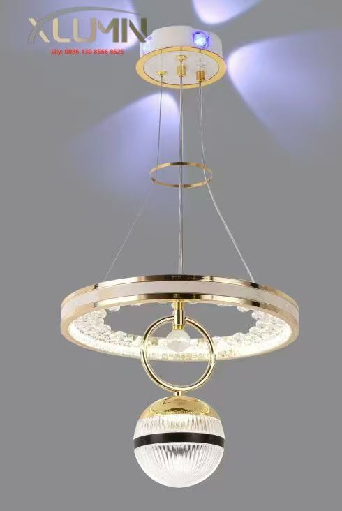 XLUMIN Crystal-Ring Pendant Light – Sophisticated Glow for Modern Interiors
