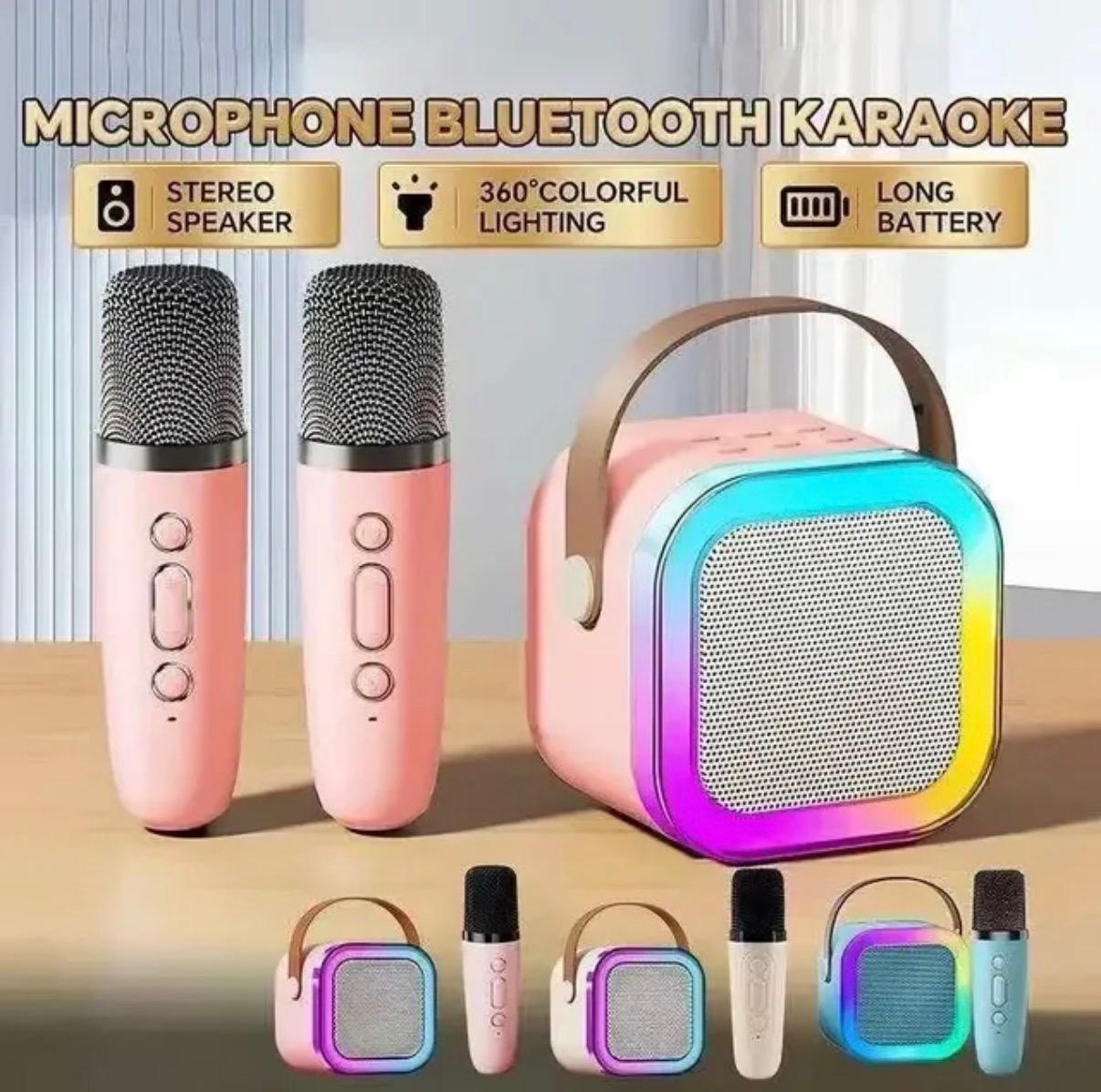 2 mics karaoke speaker ideal for family bonding session for kids and adults