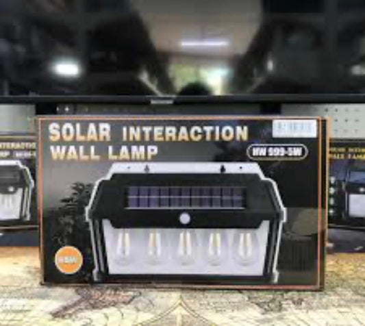 Solar Wall Lamp with Vintage Bulb Design – Motion Sensor &amp; Waterproof