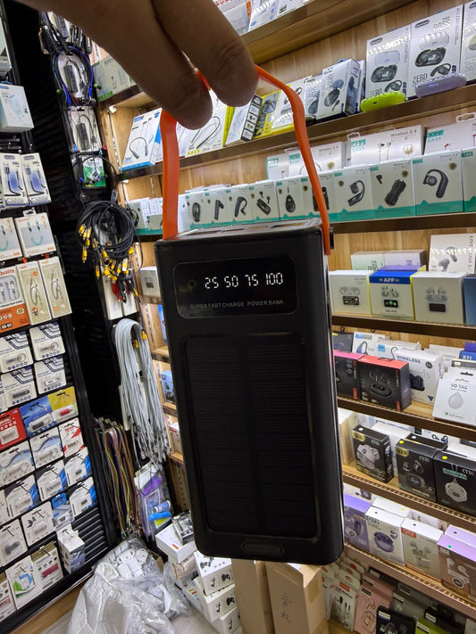 Solar charged 50000MAH power bank, with light