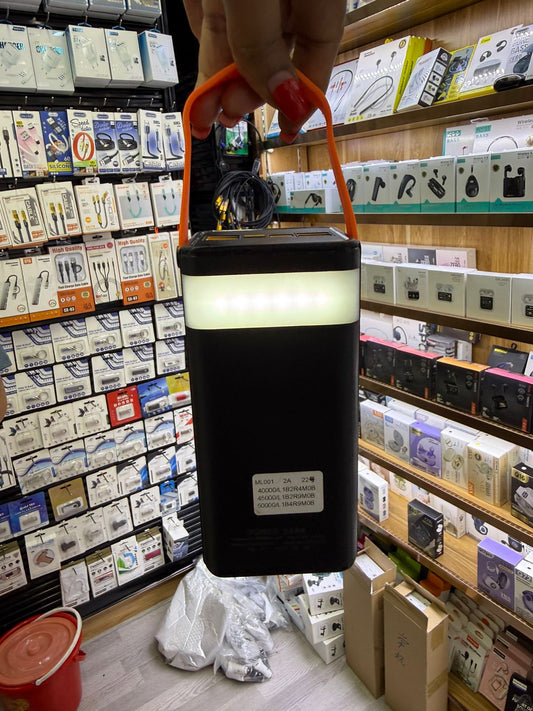 Solar charged 50000MAH power bank, with light