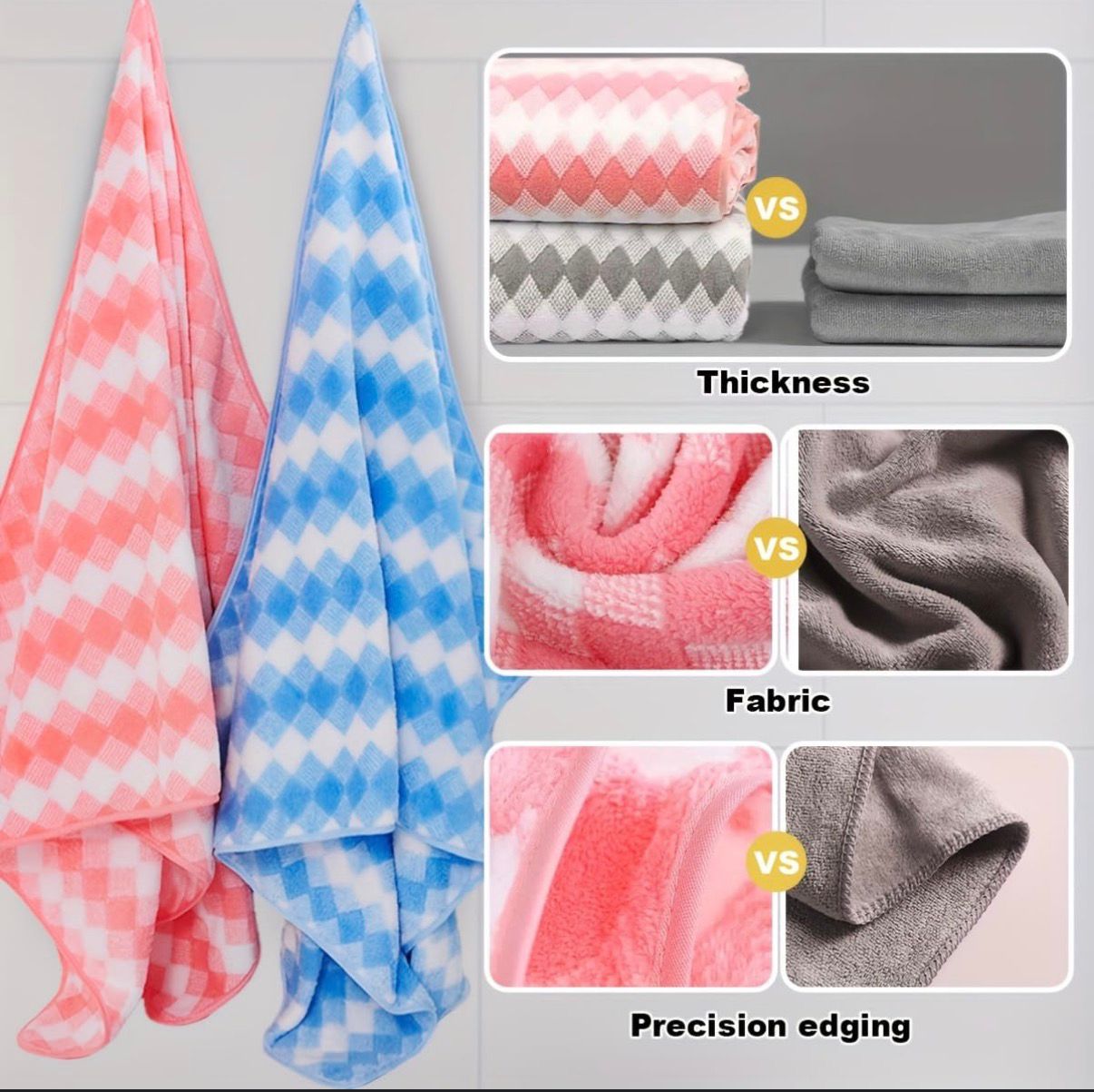 Vibrant Leaf-Patterned Towel Set – 2-Piece Gradient Collection