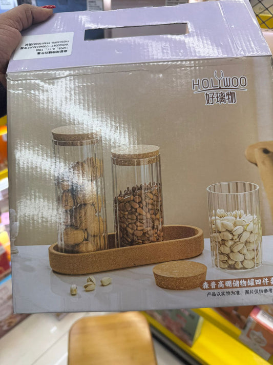 3  pcs medium size storage containers with stand