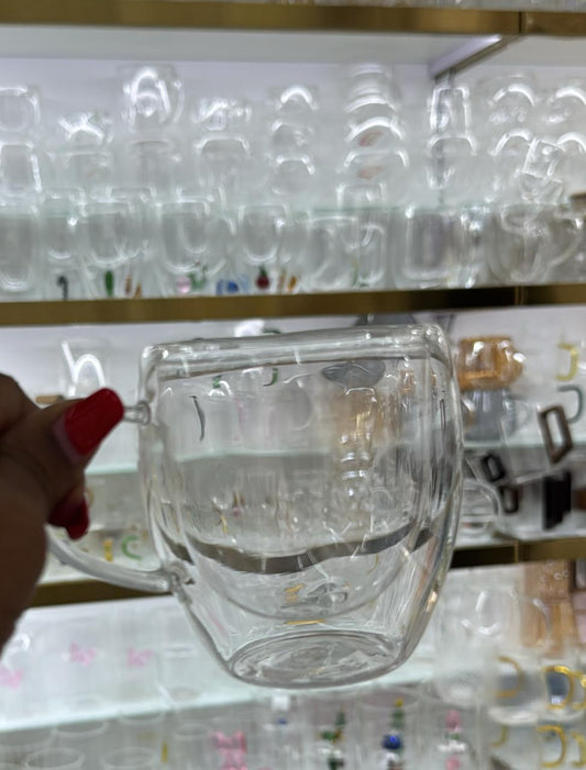 Plain cute double walled teacup