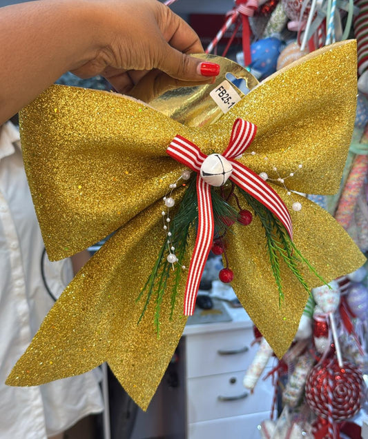 Festive Glitter Bow Decoration – KES 300