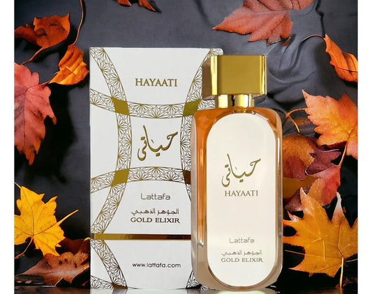 Lataffa HAYAATI ELIXIR GOLD- this is a blend of luxury, spicy and Oudy notes