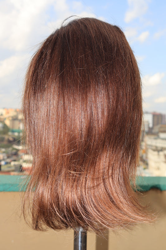 16 inch human hair. available in black and the color on the photo