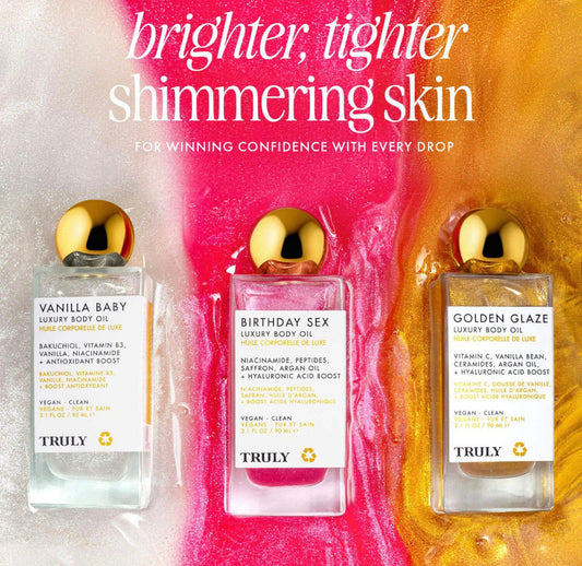 Set of 3 luxury body oils with shimmer