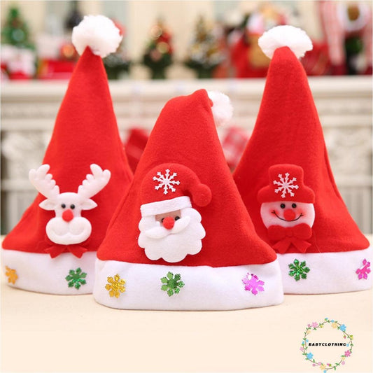 Single layer Xmas hats Assorted 10 pcs