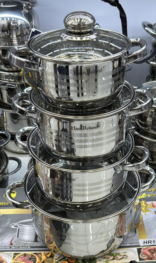 4 pcs haus of Roland stainless steel cooking pots