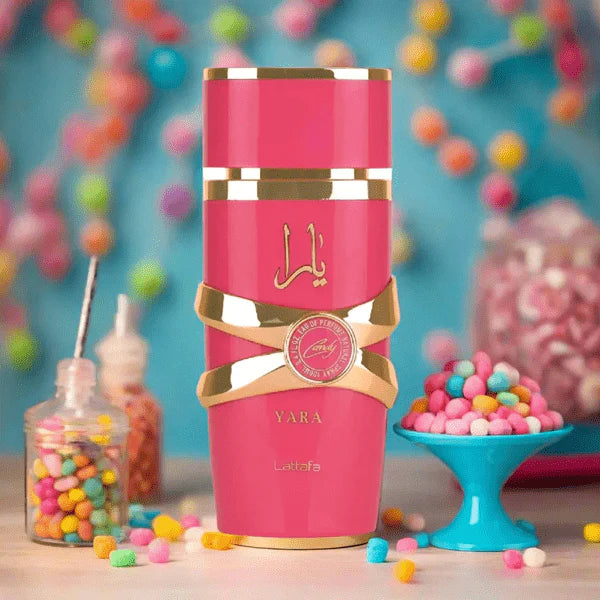 Yara candy. Indulge in the playful and captivating allure of Yara Candy, a delightful fragrance from Lattafa Perfumes