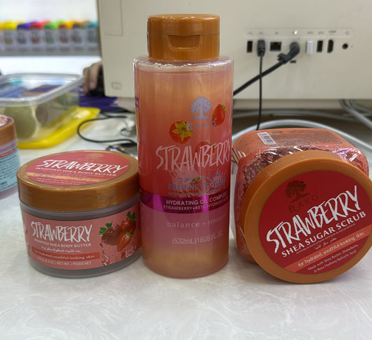 Strawberry Set of 3 self care kit